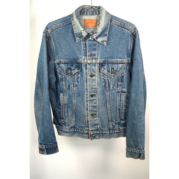 Vintage Levi's 70506 0316 Denim Trucker Jacket Blue Size Large Made in USA - Picture 1 of 11